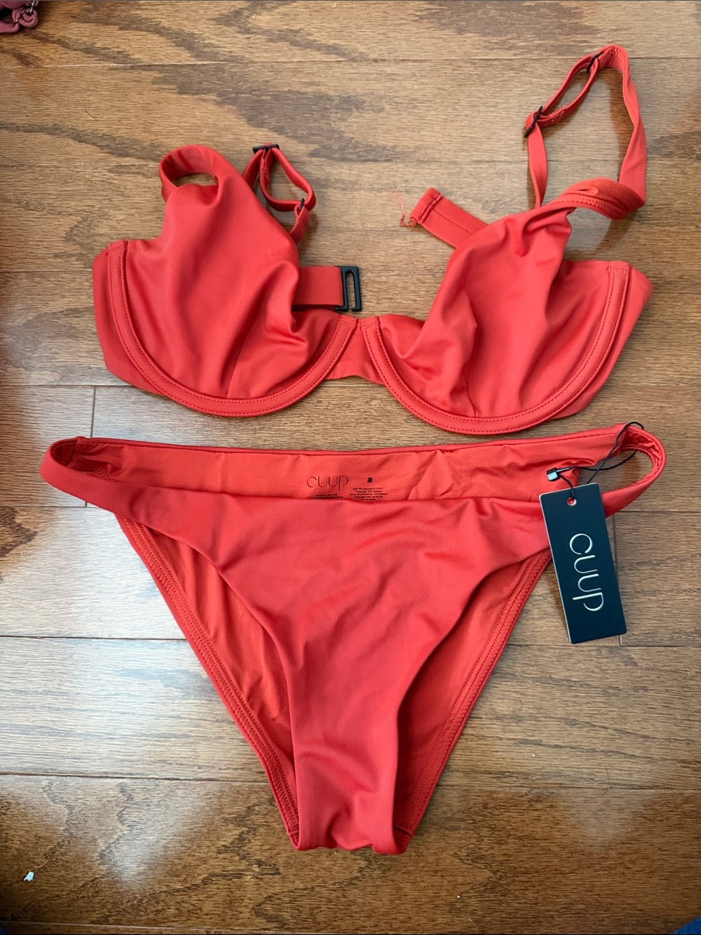 CUUP brick Red Underwire Bikini Set